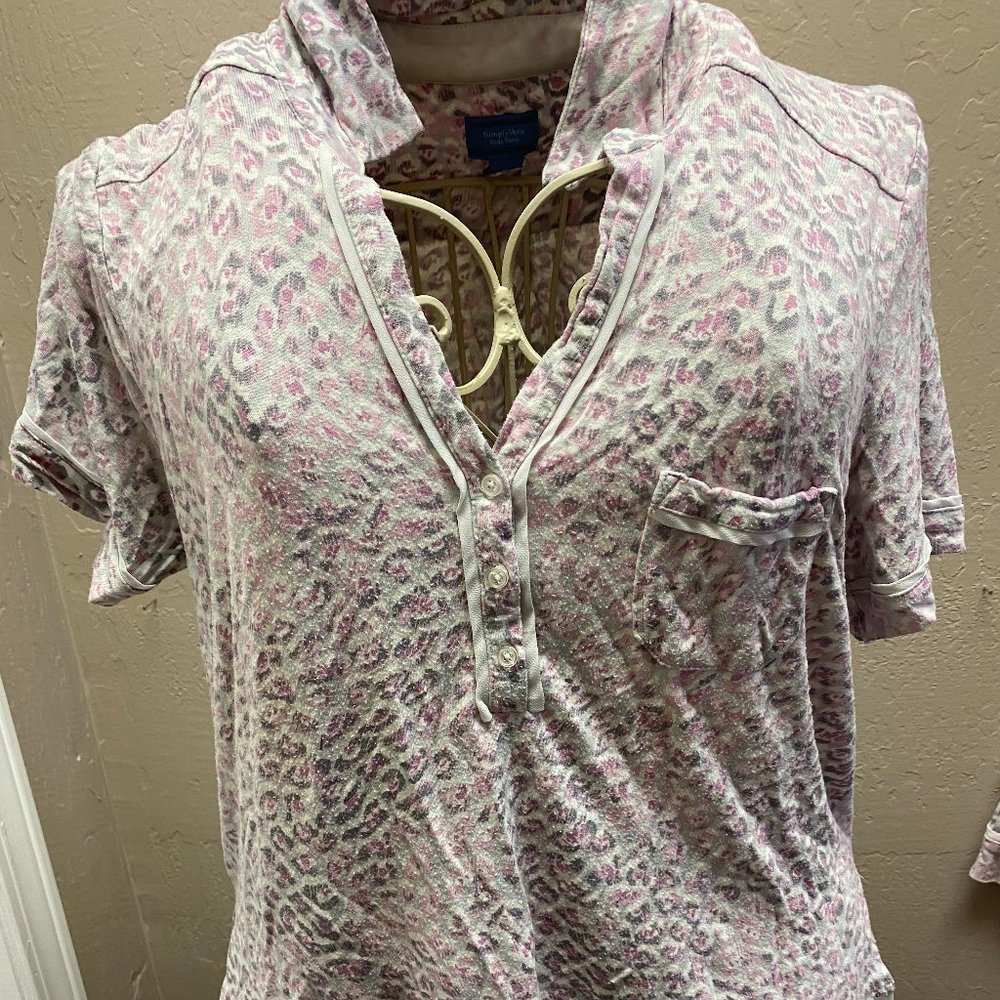 Grey with purple leopard sleeping wear set